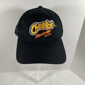 Cheetos Flamin Hot Crunchy Logo Black Adjustable Baseball Cap Hat OSFA